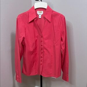 Talbots Coral Pink Button-Down Blouse